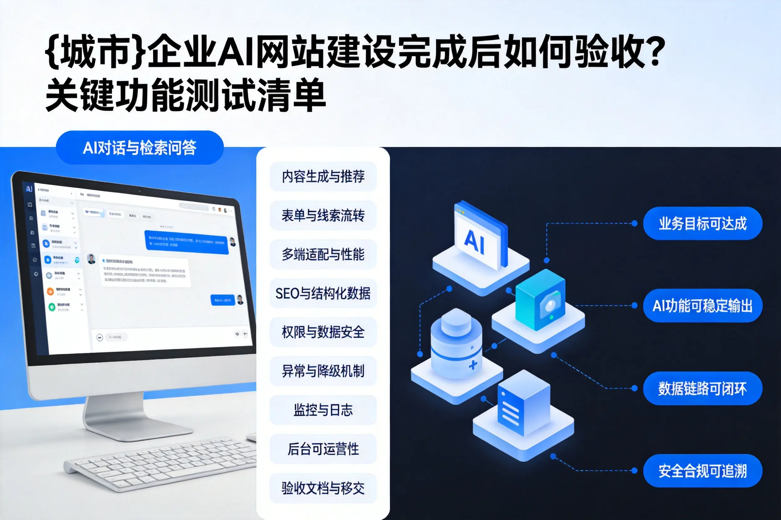 葫芦岛企业AI网站建设完成后如何验收？关键功能测试清单