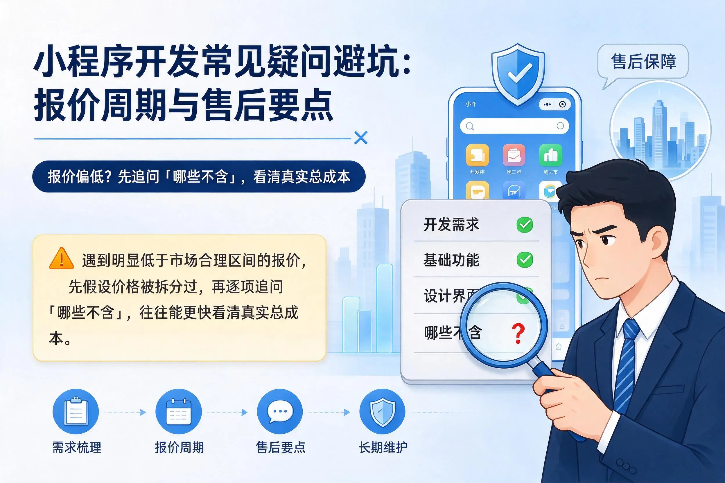 葫芦岛小程序开发常见疑问避坑：报价周期与售后要点
