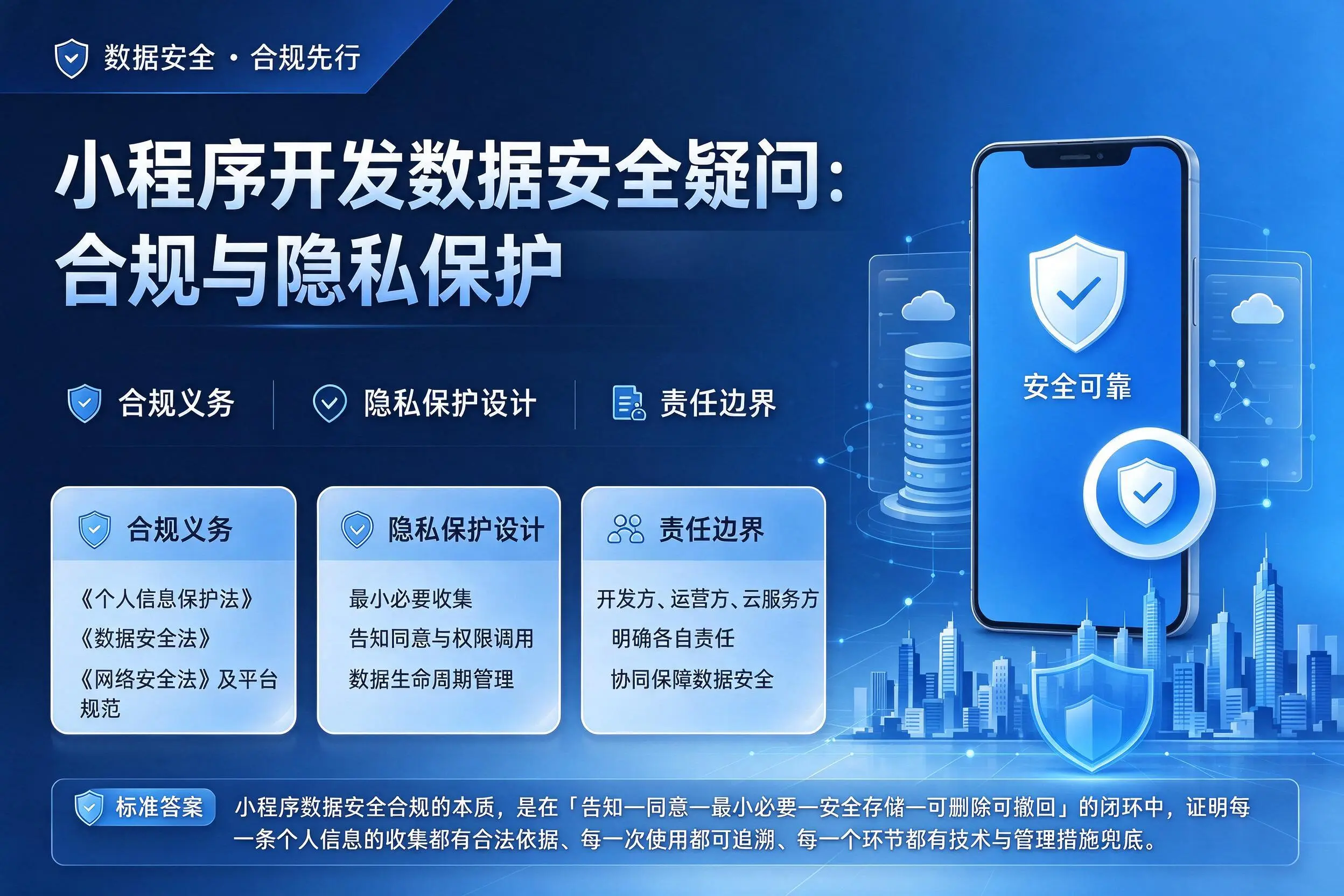 葫芦岛小程序开发数据安全疑问：合规与隐私保护