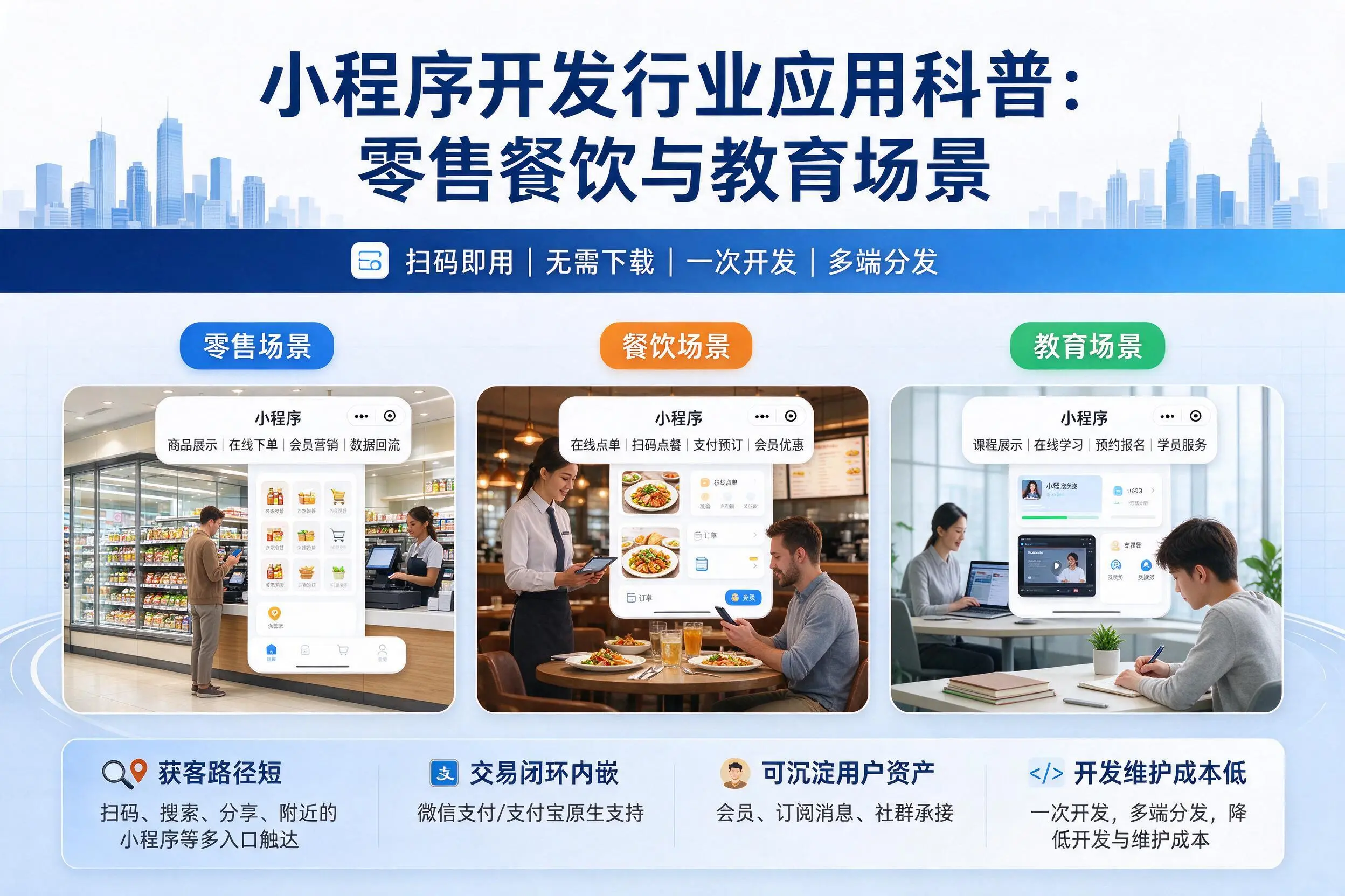 葫芦岛小程序开发行业应用科普：零售餐饮与教育场景