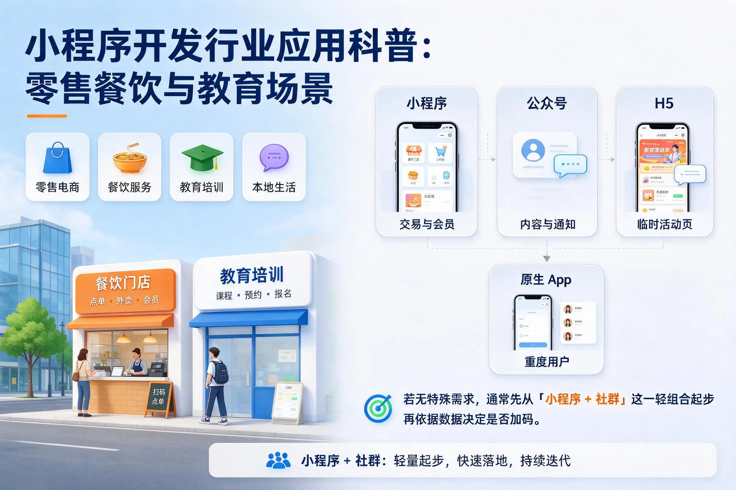 葫芦岛小程序开发行业应用科普：零售餐饮与教育场景