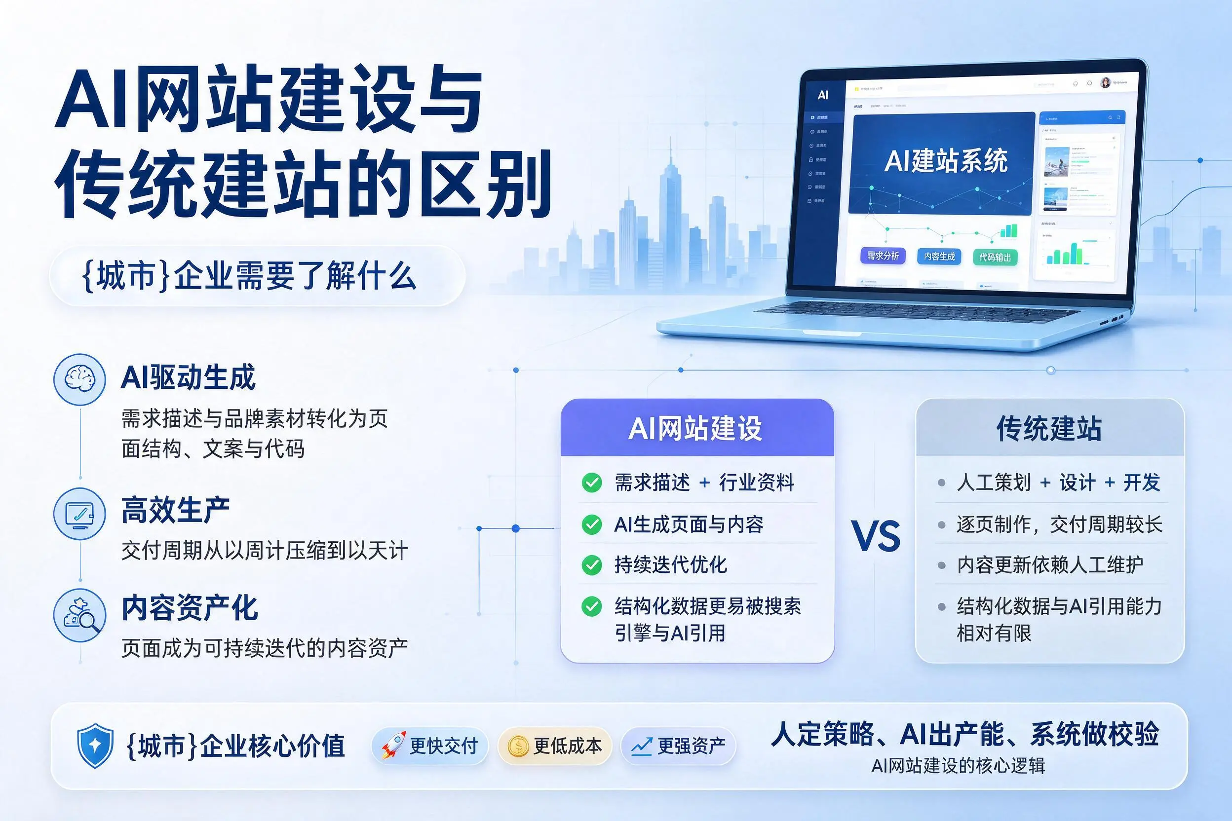 AI网站建设与传统建站的区别，葫芦岛企业需要了解什么