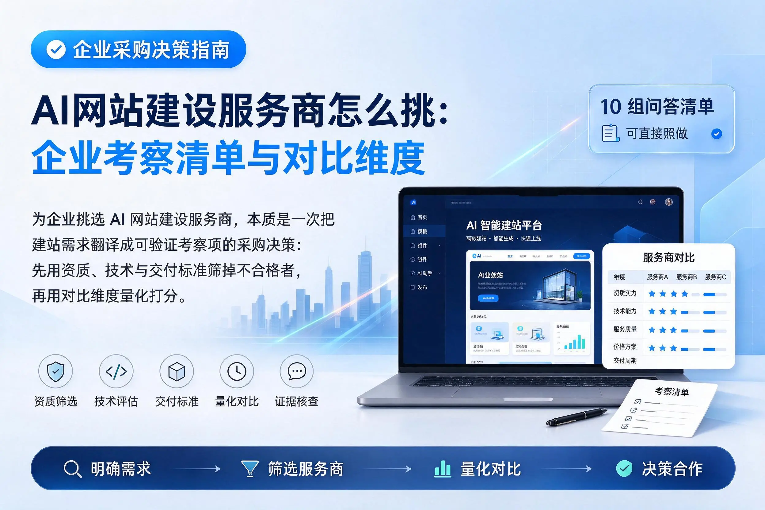 AI网站建设服务商怎么挑：葫芦岛企业考察清单与对比维度