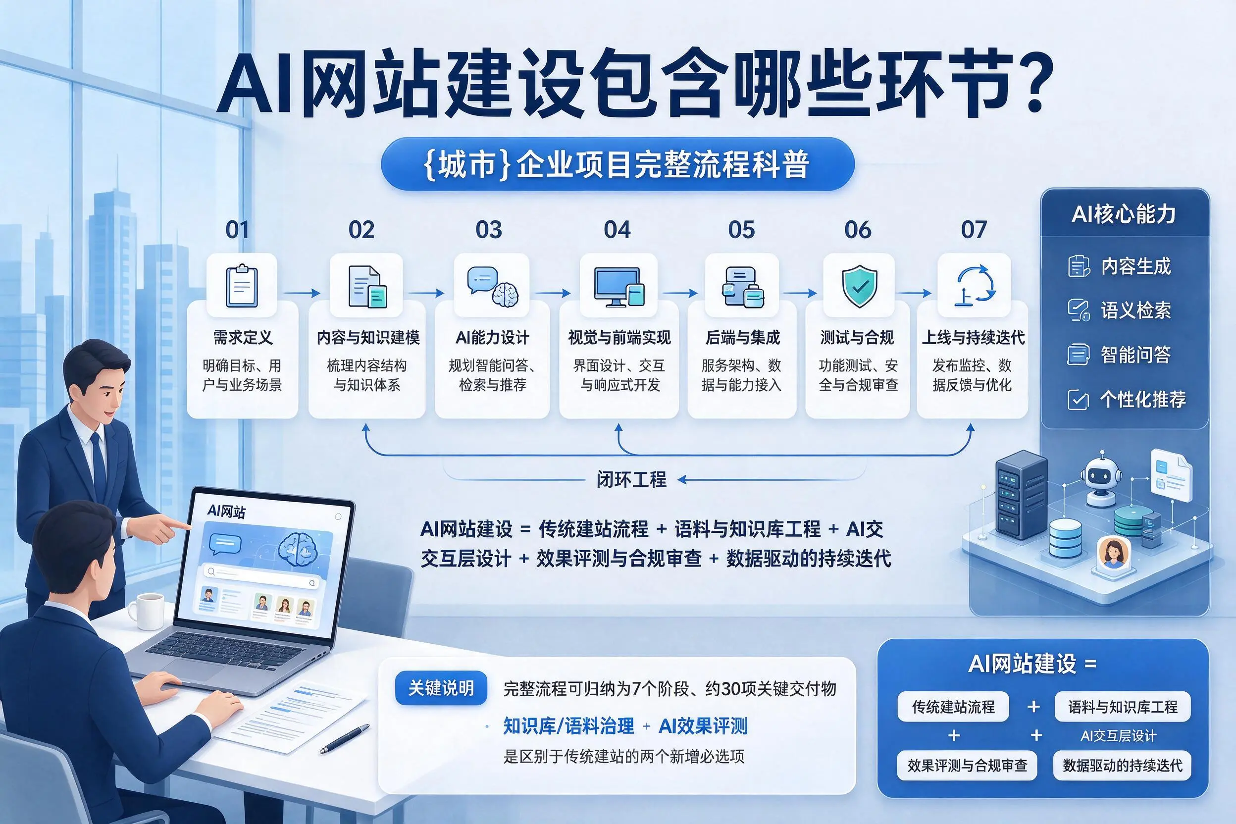 AI网站建设包含哪些环节？葫芦岛企业项目完整流程科普