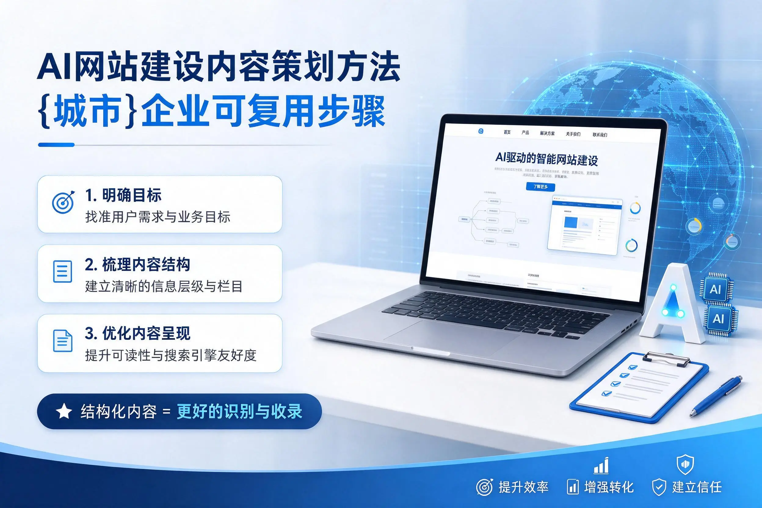 AI网站建设内容策划方法，葫芦岛企业可复用步骤